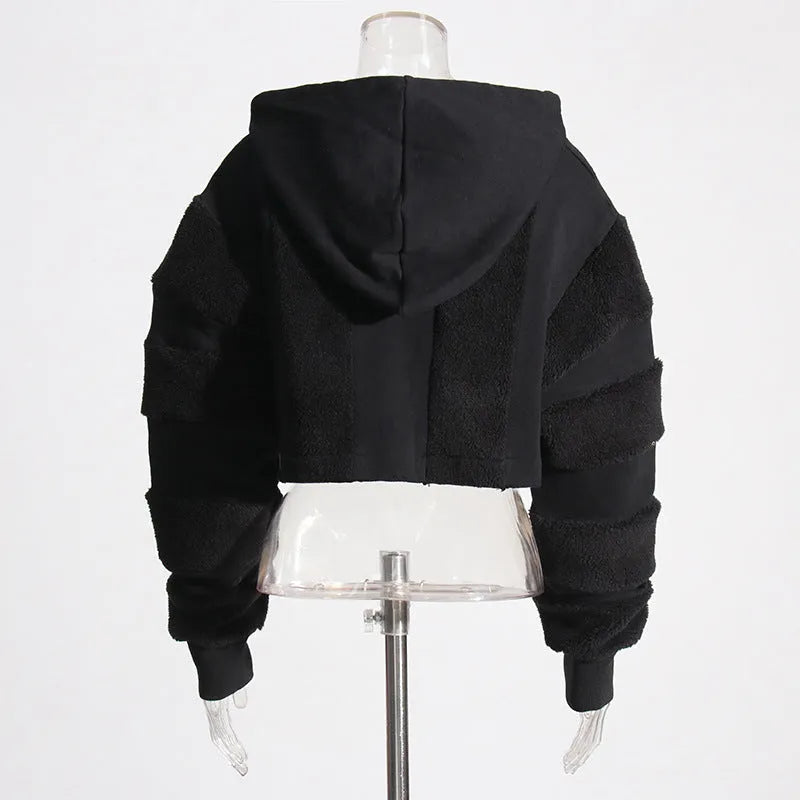 Fashion Casual Sweater Niche Design Lamb Wool Stitching - Bellarte Enchanté Fashion Casual Sweater Niche Design Lamb Wool Stitching